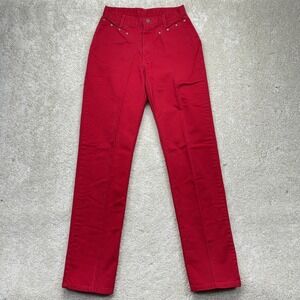 Vintage Ozark Mountain Jeans Womens 8 Red High Rise Straight Leg Denim USA 90s